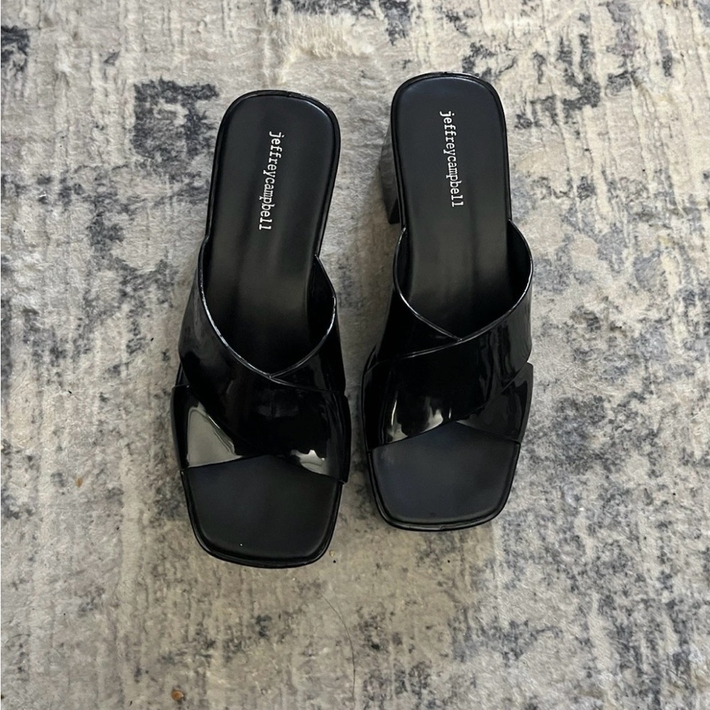 Jeffrey Campbell Black Patent Mules